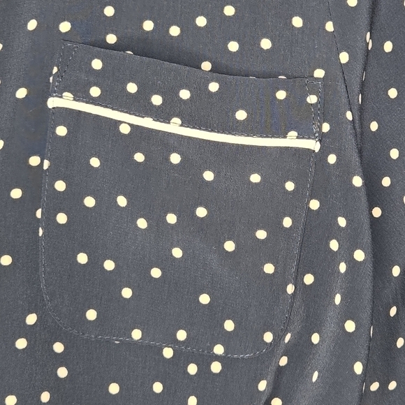 WHO WHAT WEAR Women's Button Up Dress with Belt Size XS Black & Tan Polka Dot - Picture 4 of 8